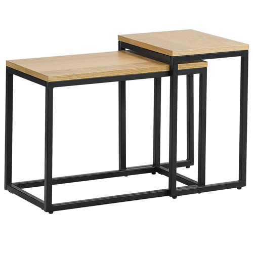 Temple & ster 2 Piece Natural & Black Boras Nesting Side Table Set