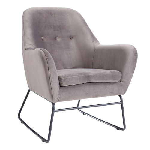 Temple & Webster Memphis Velvet Sleigh Armchair & Reviews
