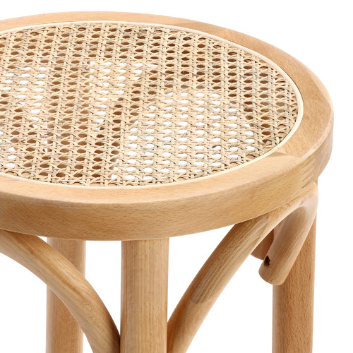 65cm Luca Beech Wood & Rattan Bar Stool