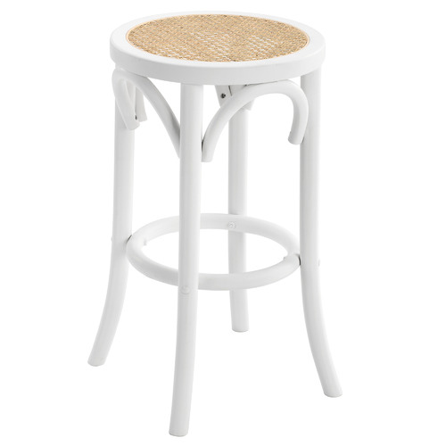 65cm Luca Beech Wood & Rattan Bar Stool