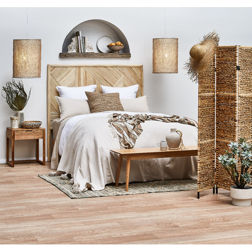 Temple & Webster Olwen Solid Oak Timber Bedside Table & Reviews