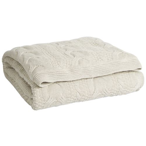 Temple & Webster Reversible Cosy Cable Knit Throw & Reviews