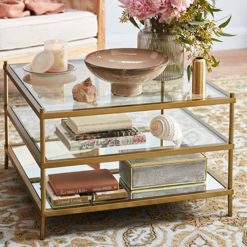 Temple & Webster Square Francesca Glass Coffee Table