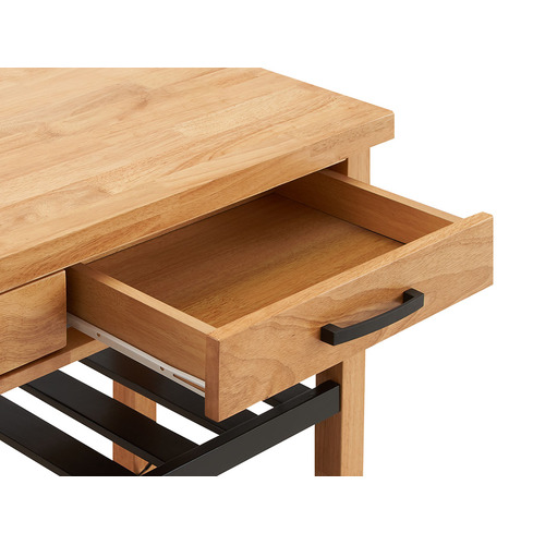 Natural Memphis Wooden Kitchen Island Trolley