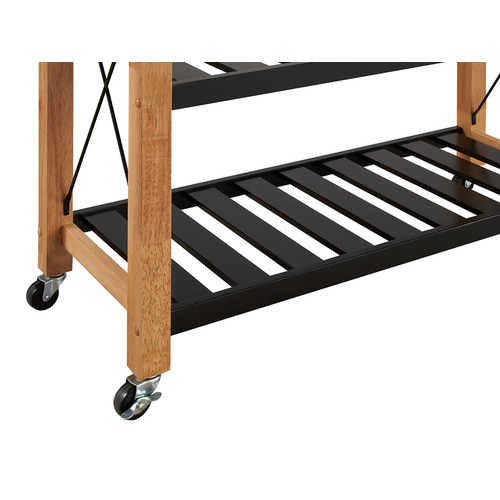 Natural Memphis Wooden Kitchen Island Trolley