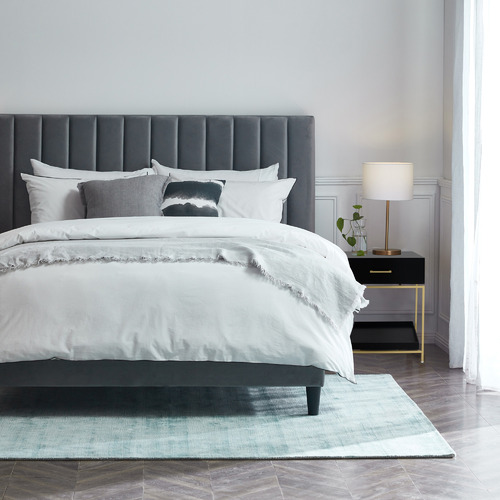 Grey Charlotte Velvet Bedhead