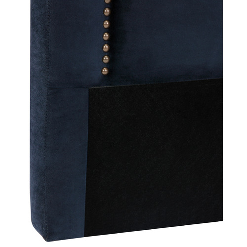 Temple & ster Navy Caspian Velvet Bedhead