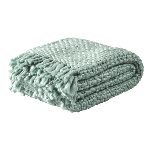 Temple & Webster Seafoam Freya Chunky Hand-Woven Throw