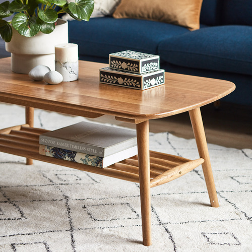 Temple & ster Oscar Oak Coffee Table with Shelf