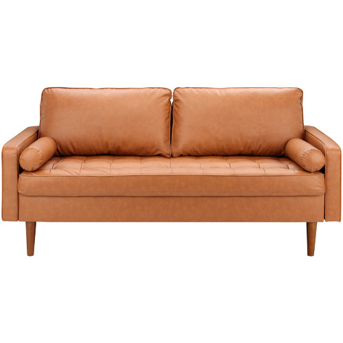 Tan Stockholm 3 Seater Faux Leather Sofa