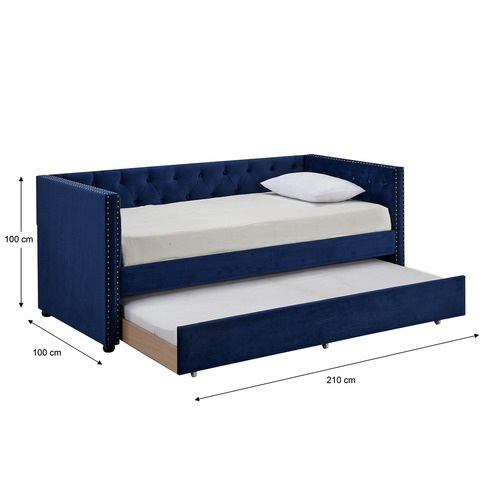 Navy Penelope Single Sofa Daybed with Trundle Temple & ster