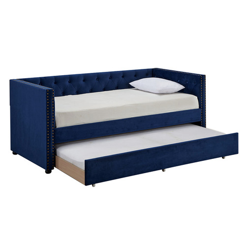 Navy Penelope Single Sofa Daybed with Trundle | Temple & Webster