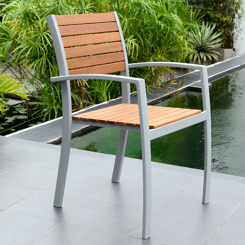 Temple & ster Natural Maui Eucalyptus Wood Outdoor Dining Chairs