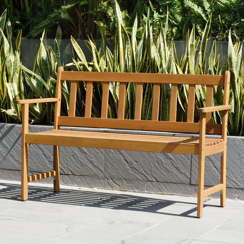 2 Seater Maui Wooden Outdoor Garden Bench Temple &amp; Webster