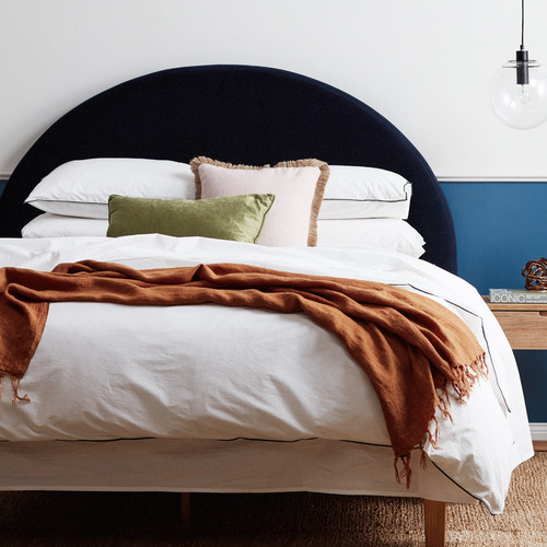 Temple & ster Round Arch Velvet Queen Bedhead