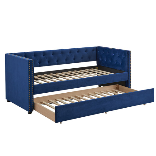 Temple & ster Navy Penelope Single Sofa Daybed with Trundle