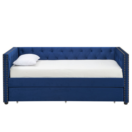 Temple & ster Navy Penelope Single Sofa Daybed with Trundle
