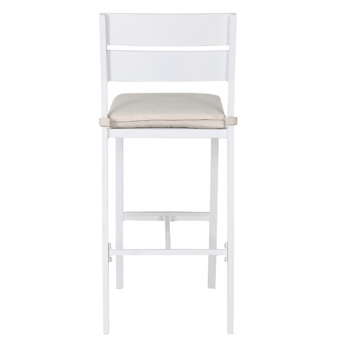 White Kos Aluminium Outdoor Slatted Barstools