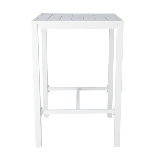 White Kos Square Aluminium Outdoor Bar Table