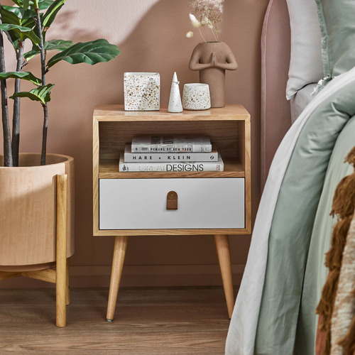 Temple & ster White Oak Luna Bedside Table & Reviews