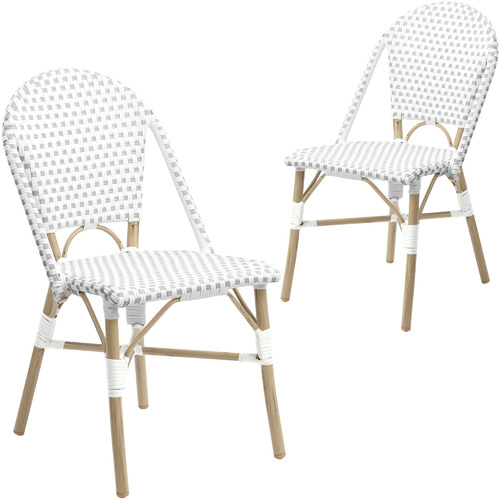 Pe Rattan Outdoor Cafe Dining Chairs, Paris Side Chair Set