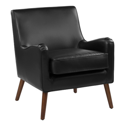 Temple & ster Black Shelley Faux Leather Armchair
