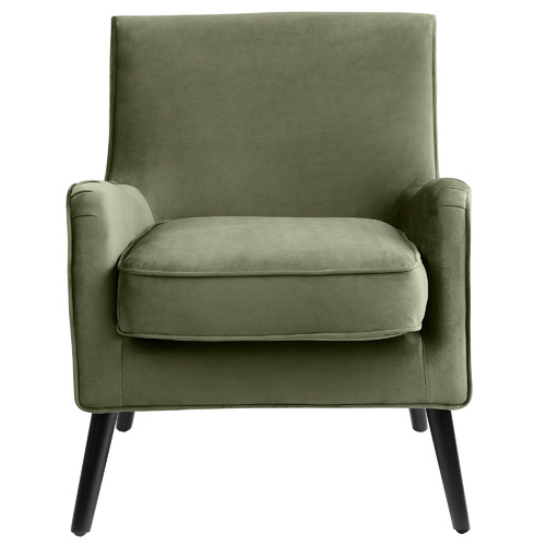 Olive Shelley Velvet Armchair