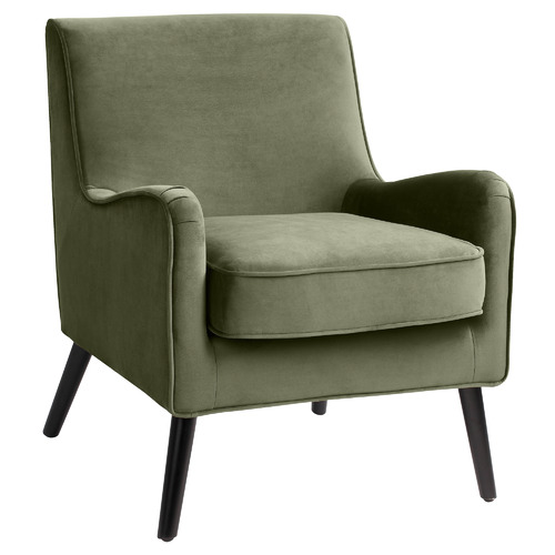 Olive Shelley Velvet Armchair