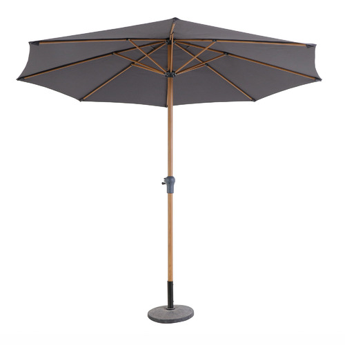 Temple & ster 3m Dark Grey Tahiti Aluminium Market Umbrella