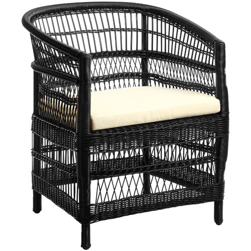 Temple & ster Black Malawi Style PE Rattan Outdoor Cushioned Dining