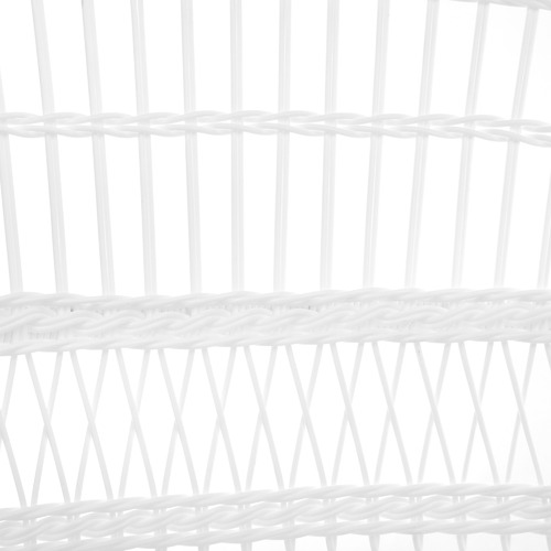 White Malawi Style PE Rattan Outdoor Cushioned Dining Chair