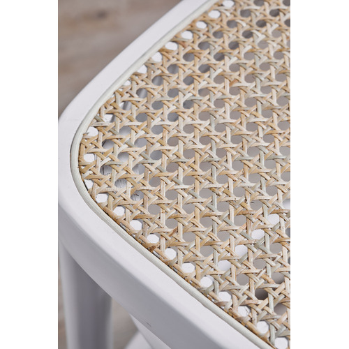 65cm High Back Luca Beech Wood & Rattan Barstool