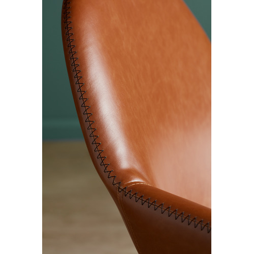 Tan Frankie Faux Leather Dining Chairs