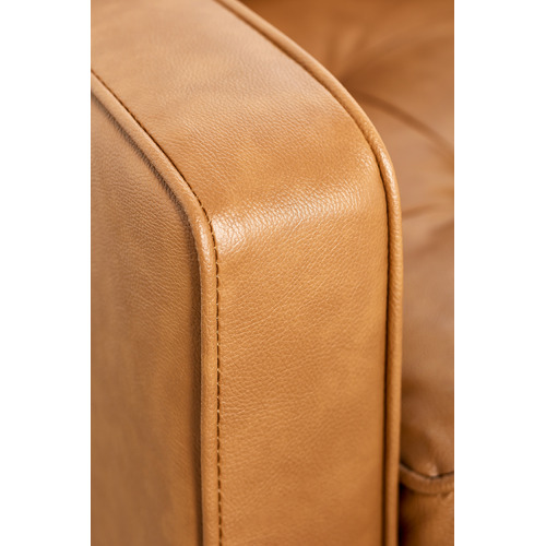 Tan Stockholm Faux Leather Reversible Chaise Sofa