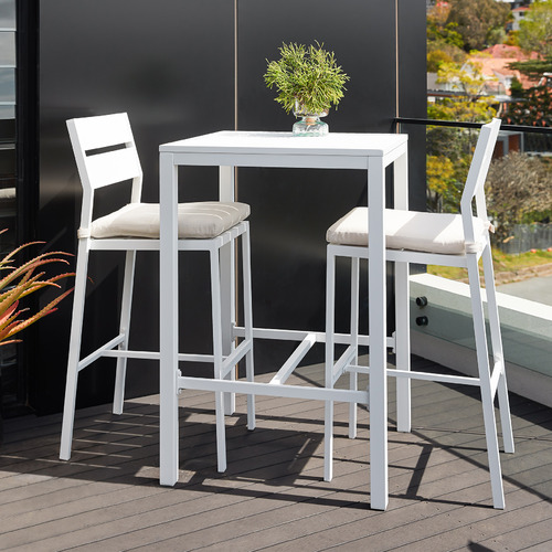 2 Seater Kos Aluminium Outdoor Bar Table Set