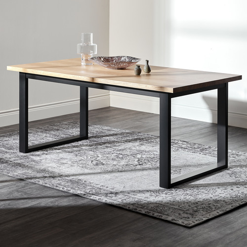 black ski leg dining table