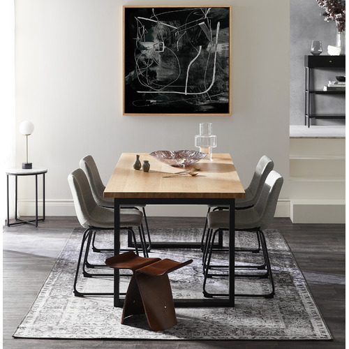 Black-Ski-Leg-Oak-Wood-Dining-Table-SBDT6SKI
