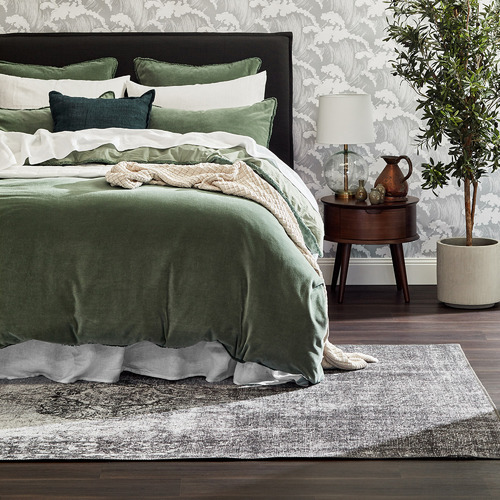 Sage Plush Velvet Quilt Cover Set Temple & ster