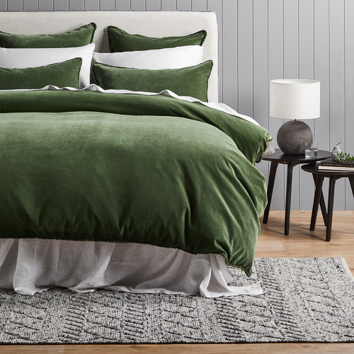 olive green velvet duvet cover