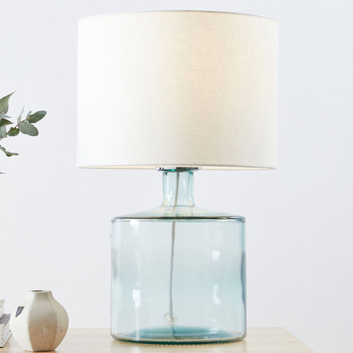 Temple Webster Hamilton Glass Table Lamp, Glass Lamp Base And Shade