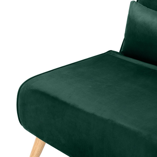 Temple & ster Dark Green Aero Velvet Single Sofa Bed