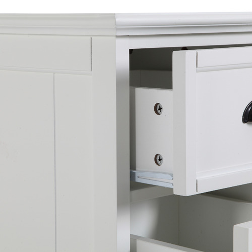 Temple & Webster White Hamptons 3 Drawer Bedside Table