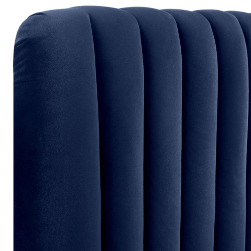 Temple & ster Navy Emily Velvet Bed