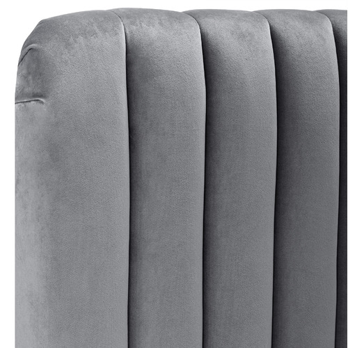 Temple & ster Grey Emily Velvet Bed