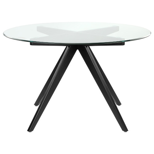 120cm Anders Round Glass-Top Dining Table