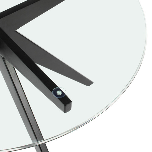 120cm Anders Round Glass-Top Dining Table