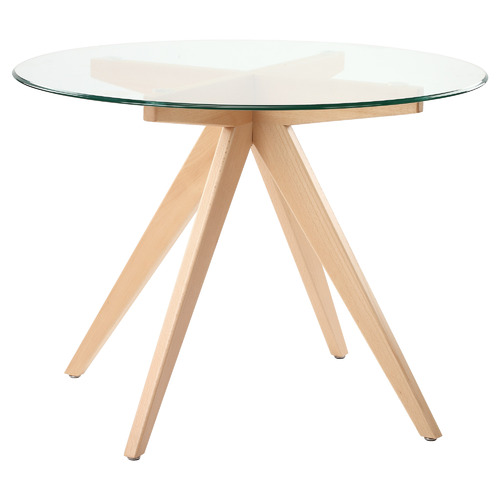 Temple Webster 100cm Anders Round, Dining Tables Round Glass Top