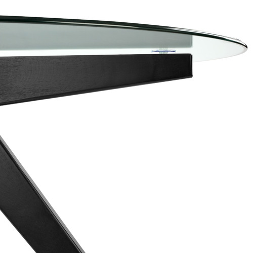 120cm Anders Round Glass-Top Dining Table