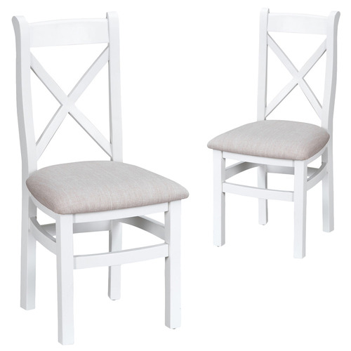Webster White Alby Fabric Dining Chairs, White Wood Dining Chair Set Of 4