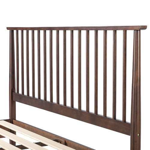 Temple & Webster Dark Timber Liam Pine Wood Bed